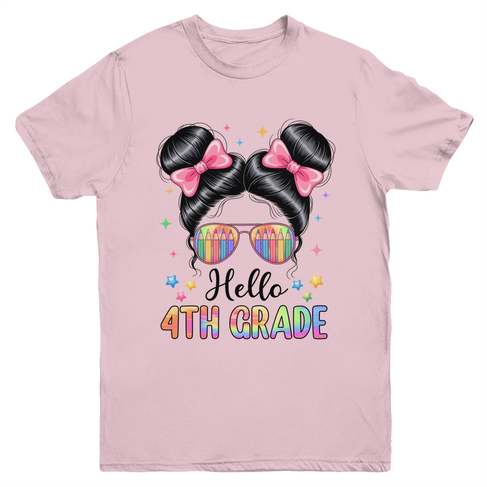 Back To School Coquette Bow Teacher Hello Fourth Grade Girls Youth Shirt | siriusteestore