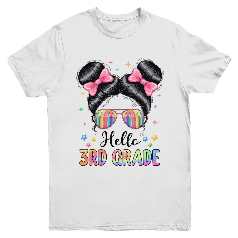 Back To School Coquette Bow Teacher Hello Third Grade Girls Youth Shirt | siriusteestore
