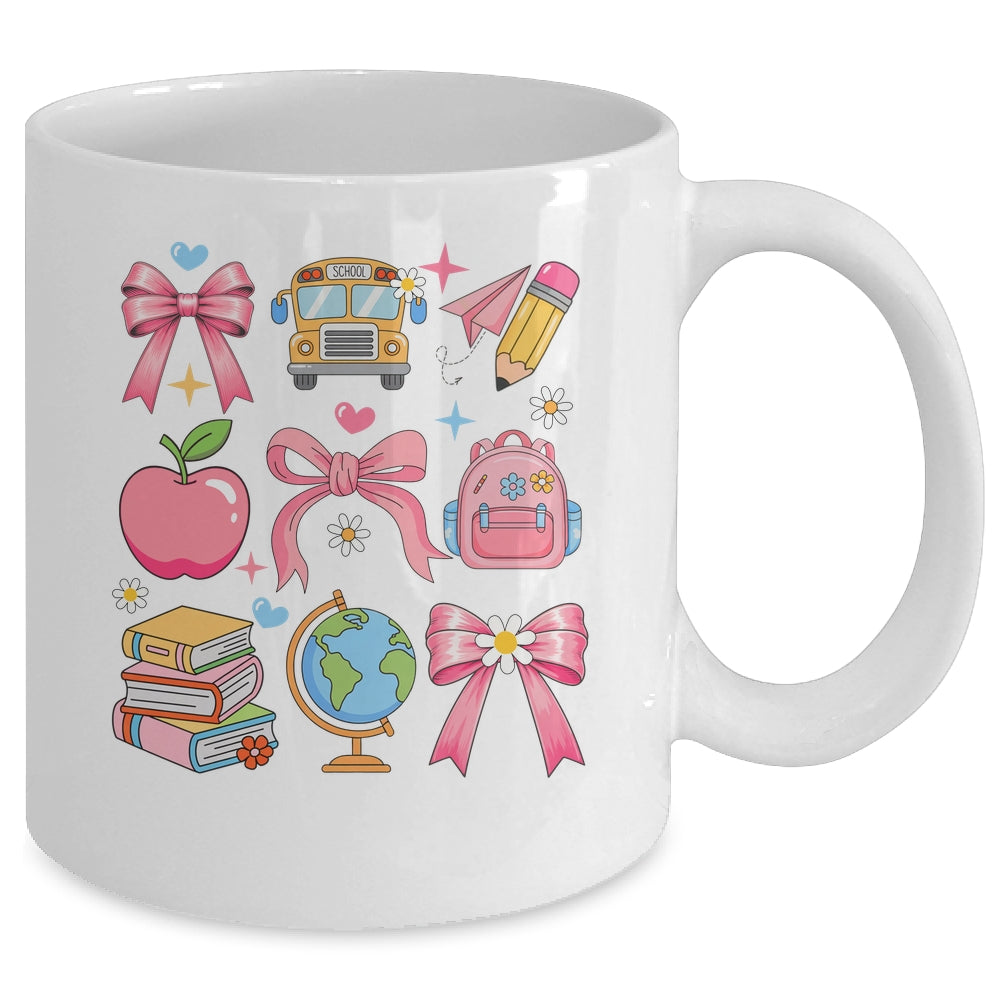 Back To School Coquette Teacher Women Girl Kindergarten PreK Mug | siriusteestore