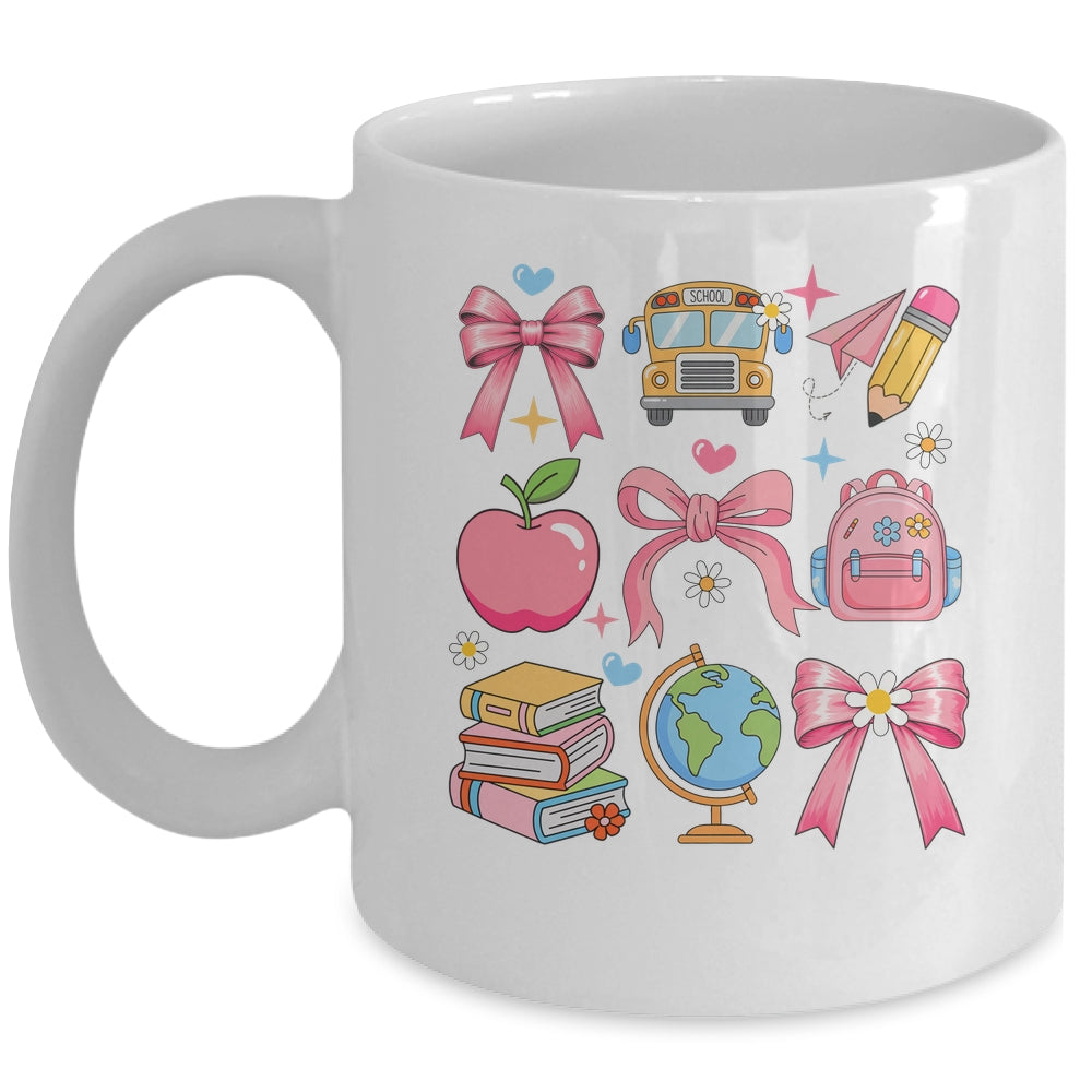 Back To School Coquette Teacher Women Girl Kindergarten PreK Mug | siriusteestore
