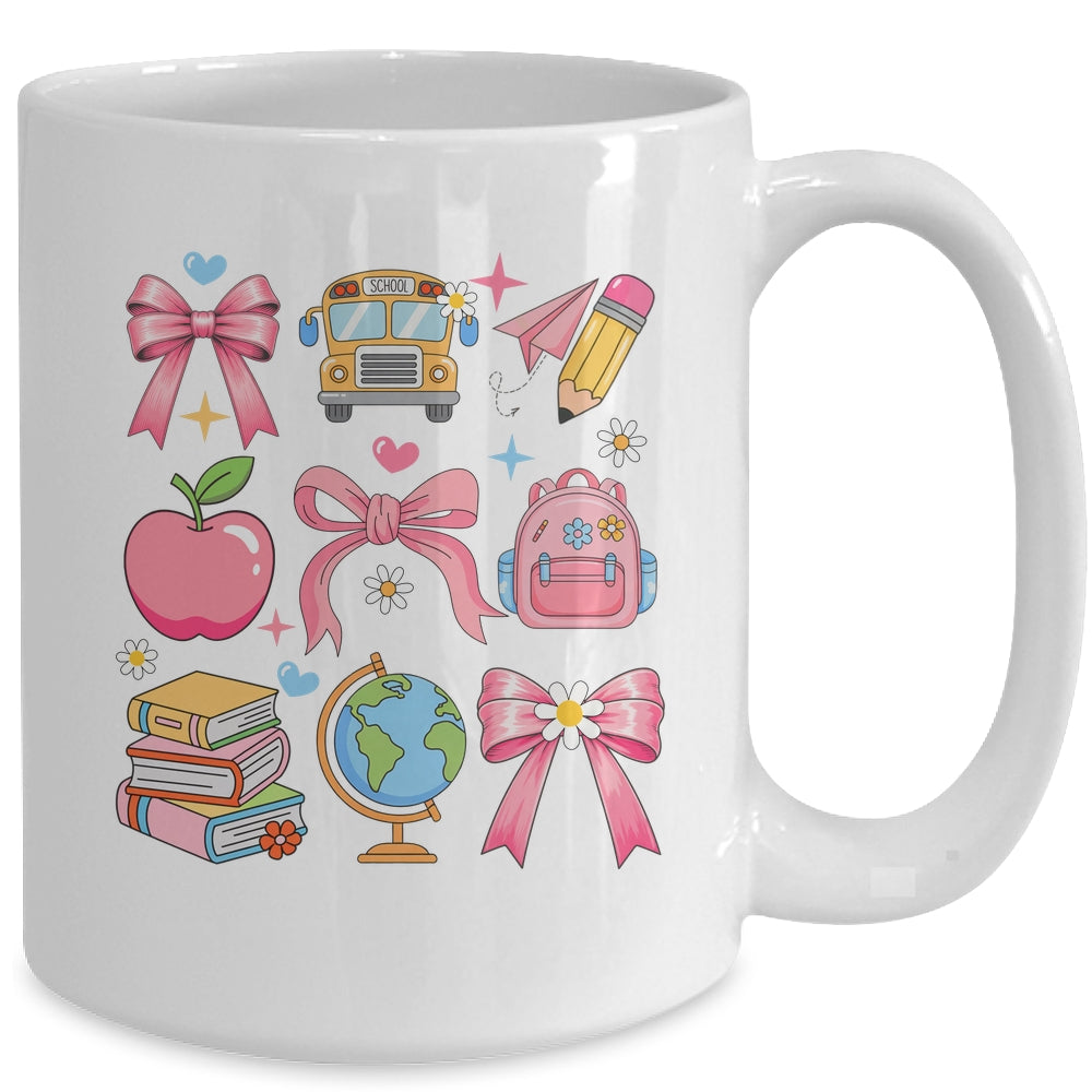 Back To School Coquette Teacher Women Girl Kindergarten PreK Mug | siriusteestore