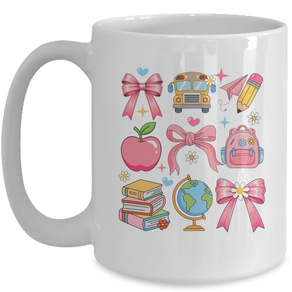 Back To School Coquette Teacher Women Girl Kindergarten PreK Mug | siriusteestore