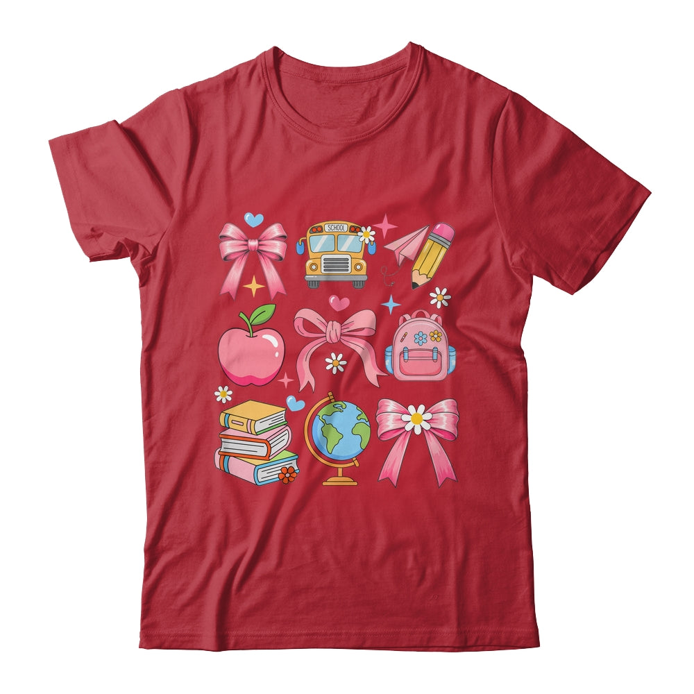 Back To School Coquette Teacher Women Girl Kindergarten PreK Shirt & Hoodie | siriusteestore