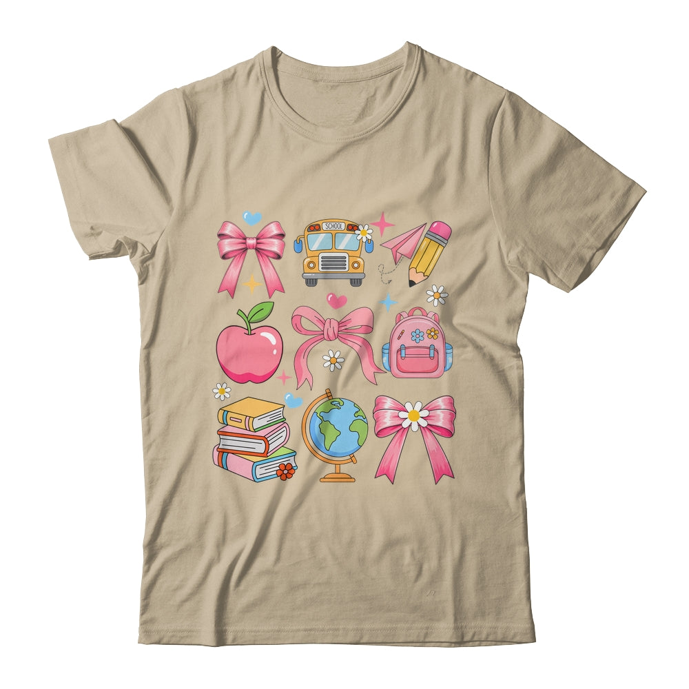 Back To School Coquette Teacher Women Girl Kindergarten PreK Shirt & Hoodie | siriusteestore