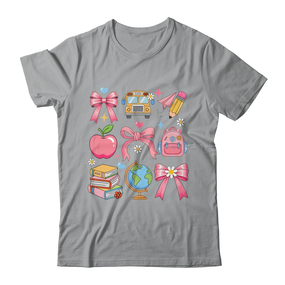 Back To School Coquette Teacher Women Girl Kindergarten PreK Shirt & Hoodie | siriusteestore