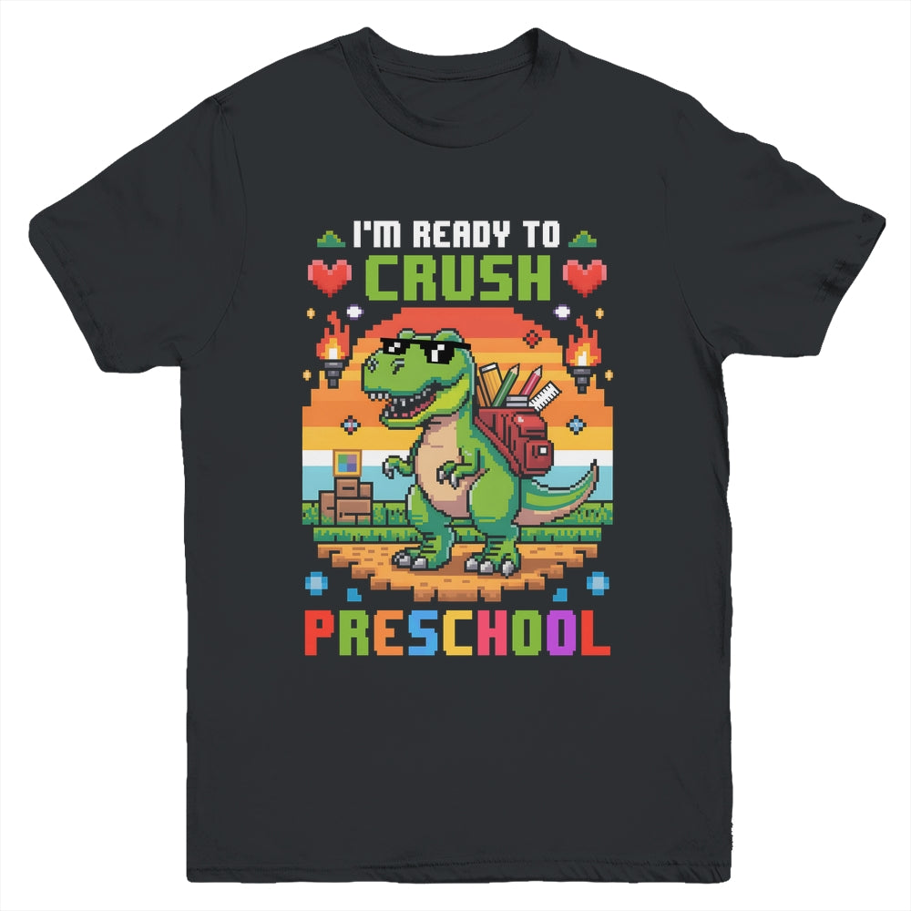 Back To School Preschool Boys I'm Ready To Crush Dinosaur Youth Shirt | siriusteestore