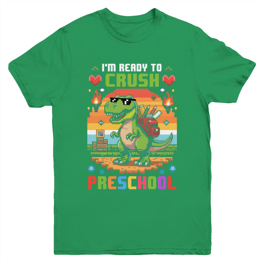 Back To School Preschool Boys I'm Ready To Crush Dinosaur Youth Shirt | siriusteestore