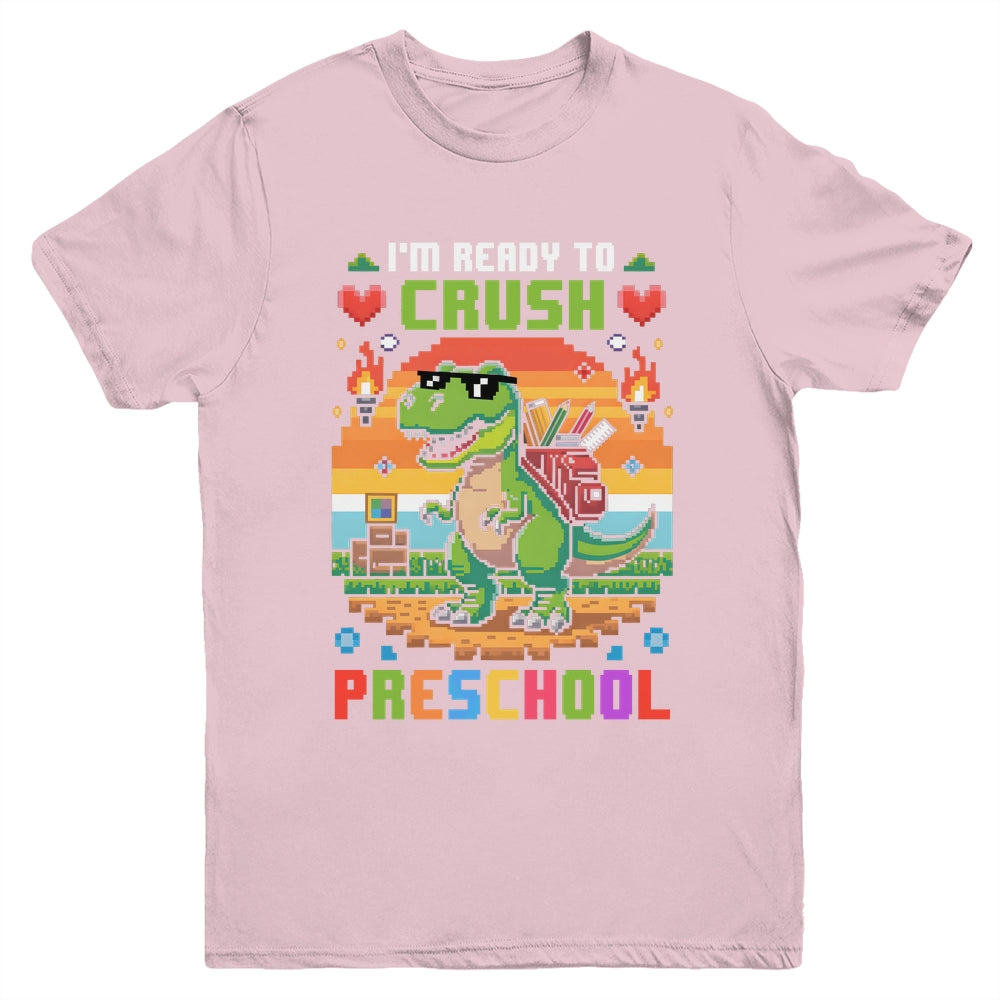 Back To School Preschool Boys I'm Ready To Crush Dinosaur Youth Shirt | siriusteestore