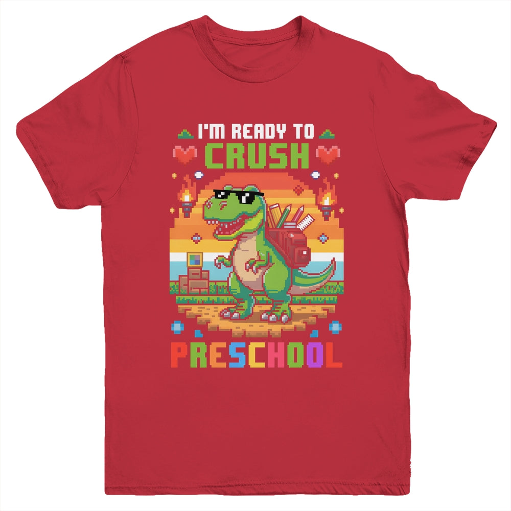 Back To School Preschool Boys I'm Ready To Crush Dinosaur Youth Shirt | siriusteestore