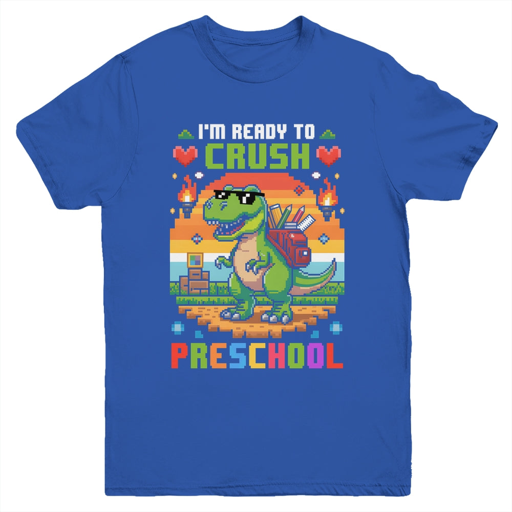 Back To School Preschool Boys I'm Ready To Crush Dinosaur Youth Shirt | siriusteestore