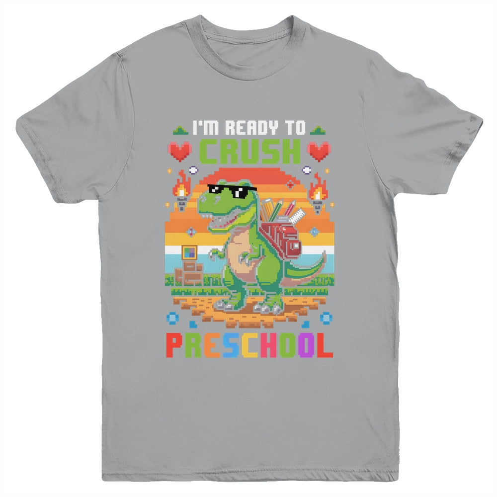 Back To School Preschool Boys I'm Ready To Crush Dinosaur Youth Shirt | siriusteestore