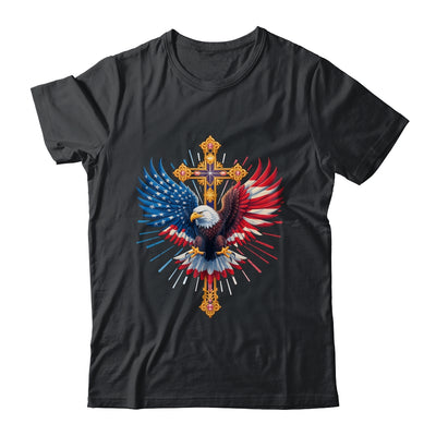 Bald Eagle Christian Faith Ctoss USA Flag Patriotic American Shirt & Hoodie | siriusteestore