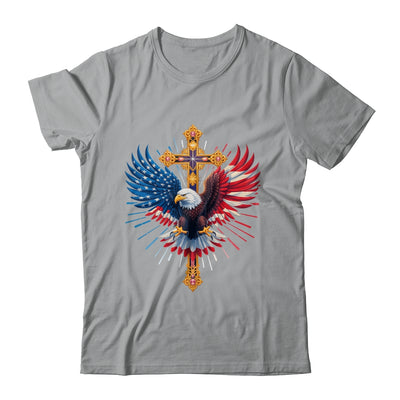 Bald Eagle Christian Faith Ctoss USA Flag Patriotic American Shirt & Hoodie | siriusteestore