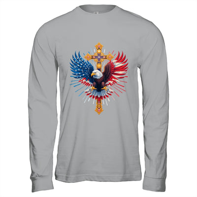 Bald Eagle Christian Faith Ctoss USA Flag Patriotic American Shirt & Hoodie | siriusteestore