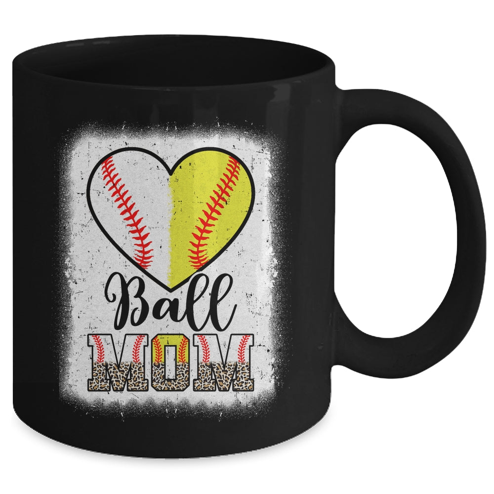 Ball Mom Heart Baseball Softball Mama Mothers Day Mug | siriusteestore