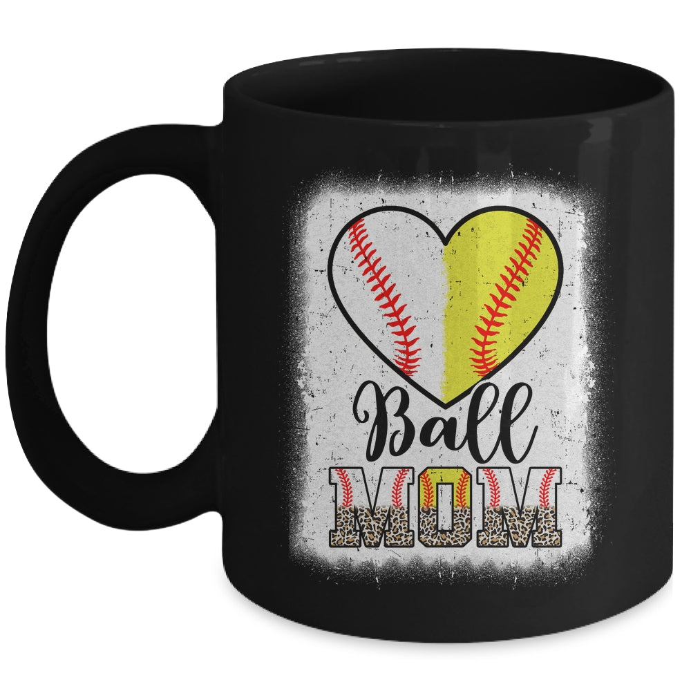 Ball Mom Heart Baseball Softball Mama Mothers Day Mug | siriusteestore