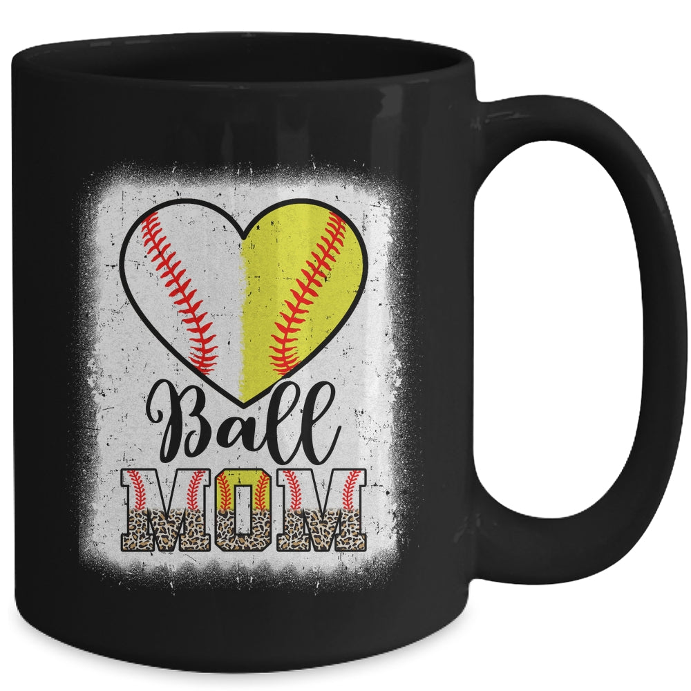Ball Mom Heart Baseball Softball Mama Mothers Day Mug | siriusteestore