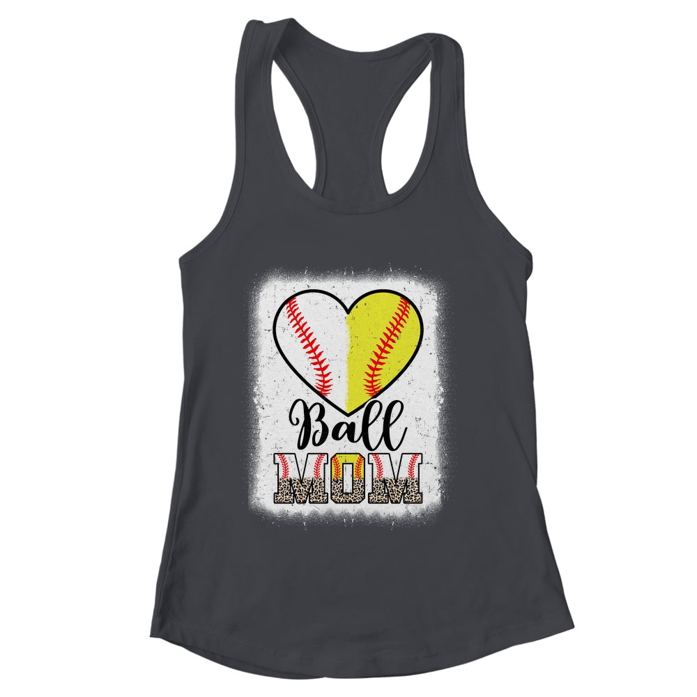 Ball Mom Heart Baseball Softball Mama Mothers Day Shirt & Tank Top | siriusteestore