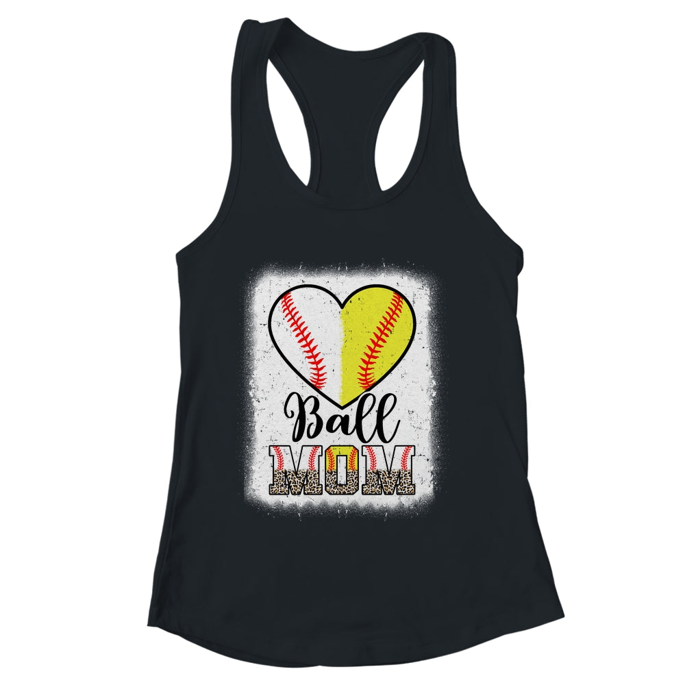 Ball Mom Heart Baseball Softball Mama Mothers Day Shirt & Tank Top | siriusteestore