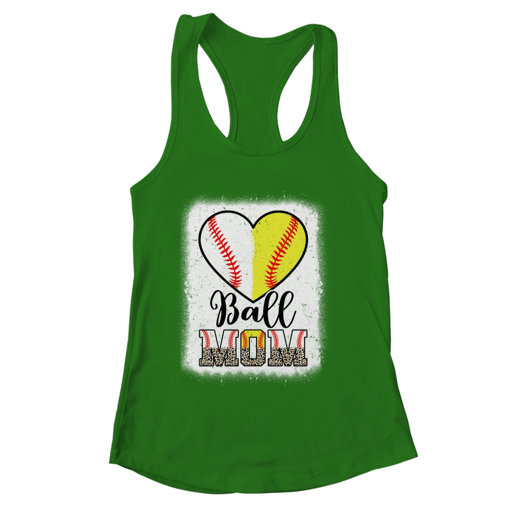 Ball Mom Heart Baseball Softball Mama Mothers Day Shirt & Tank Top | siriusteestore