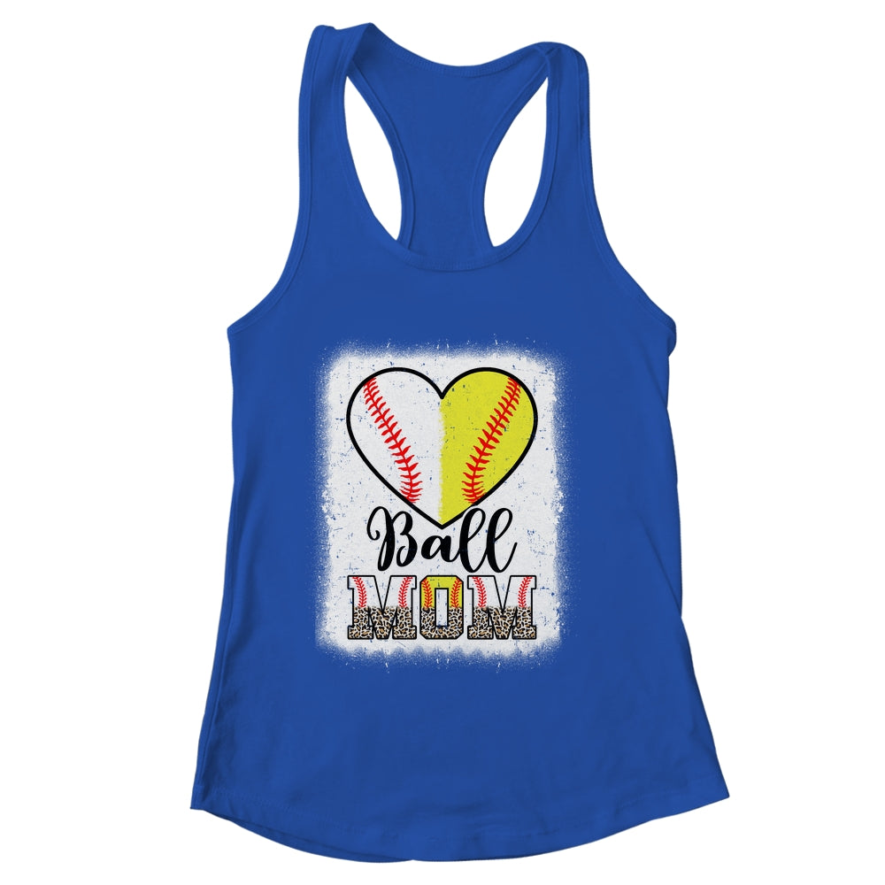 Ball Mom Heart Baseball Softball Mama Mothers Day Shirt & Tank Top | siriusteestore