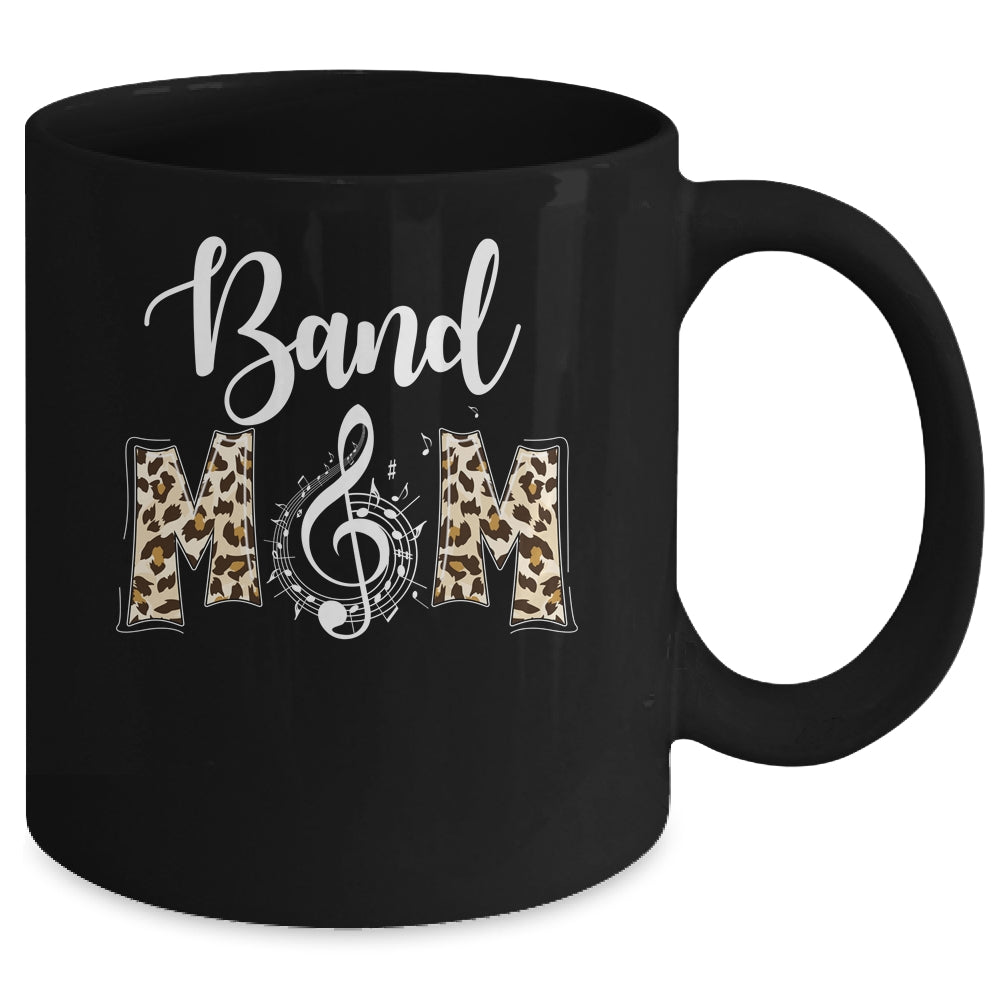 Band Mom Leopard Print Proud Band Mama Musical Marching Band Mug | siriusteestore
