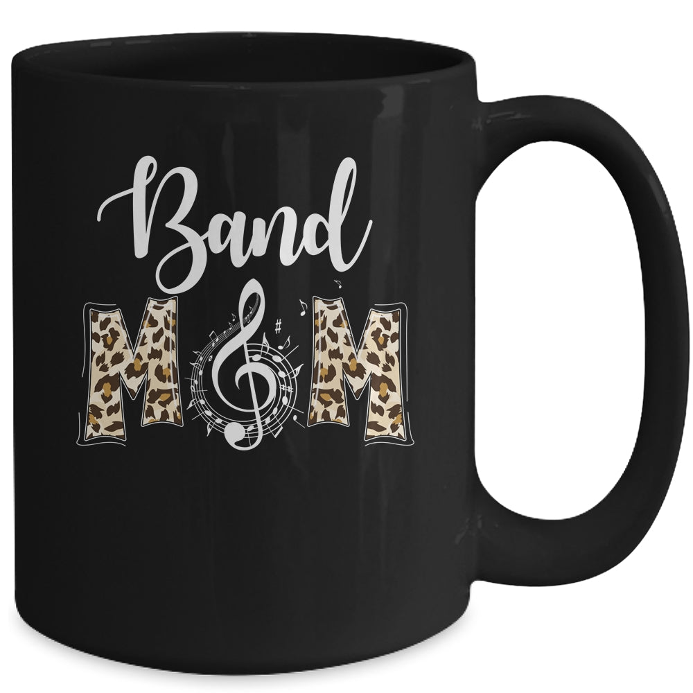 Band Mom Leopard Print Proud Band Mama Musical Marching Band Mug | siriusteestore