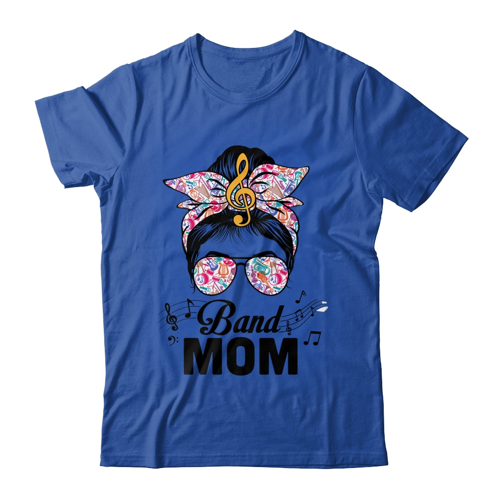 Band Mom Marching Band Design Messy Bun Hair Woman Shirt & Tank Top | siriusteestore