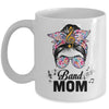Band Mom Marching Band Design Messy Bun Hair Woman Mug | siriusteestore