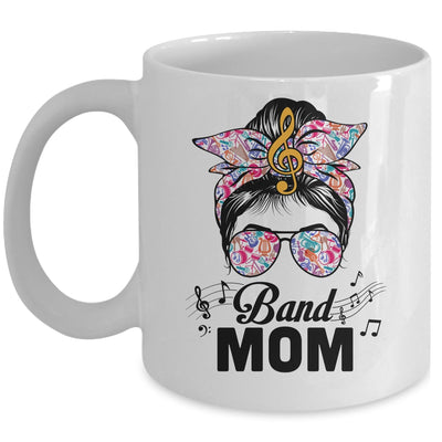 Band Mom Marching Band Design Messy Bun Hair Woman Mug | siriusteestore