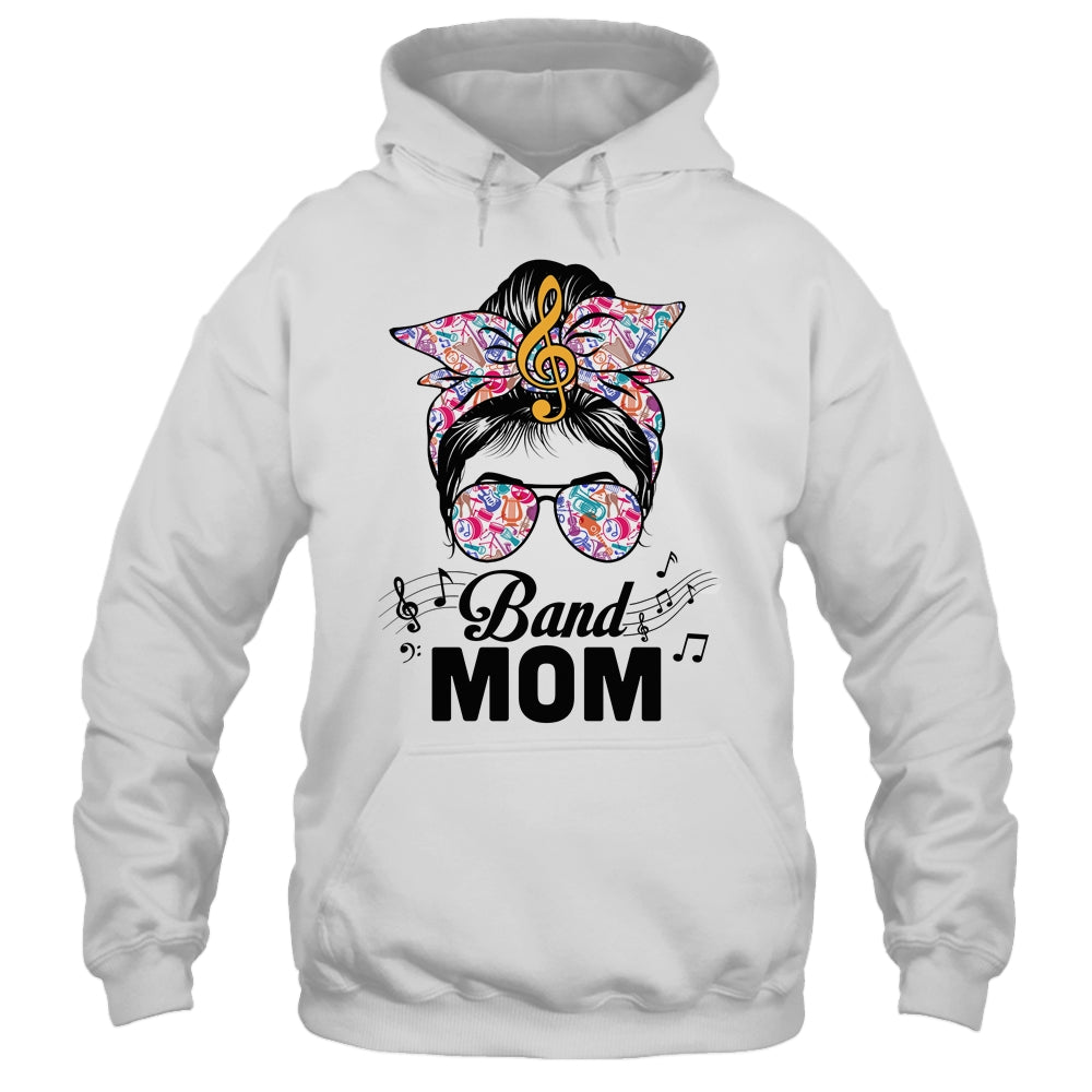 Band Mom Marching Band Design Messy Bun Hair Woman Shirt & Tank Top | siriusteestore