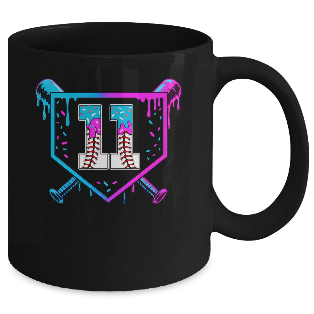 Baseball 11th Birthday Ice Cream Drip 11 Year Old Birthday Boy Mug | siriusteestore