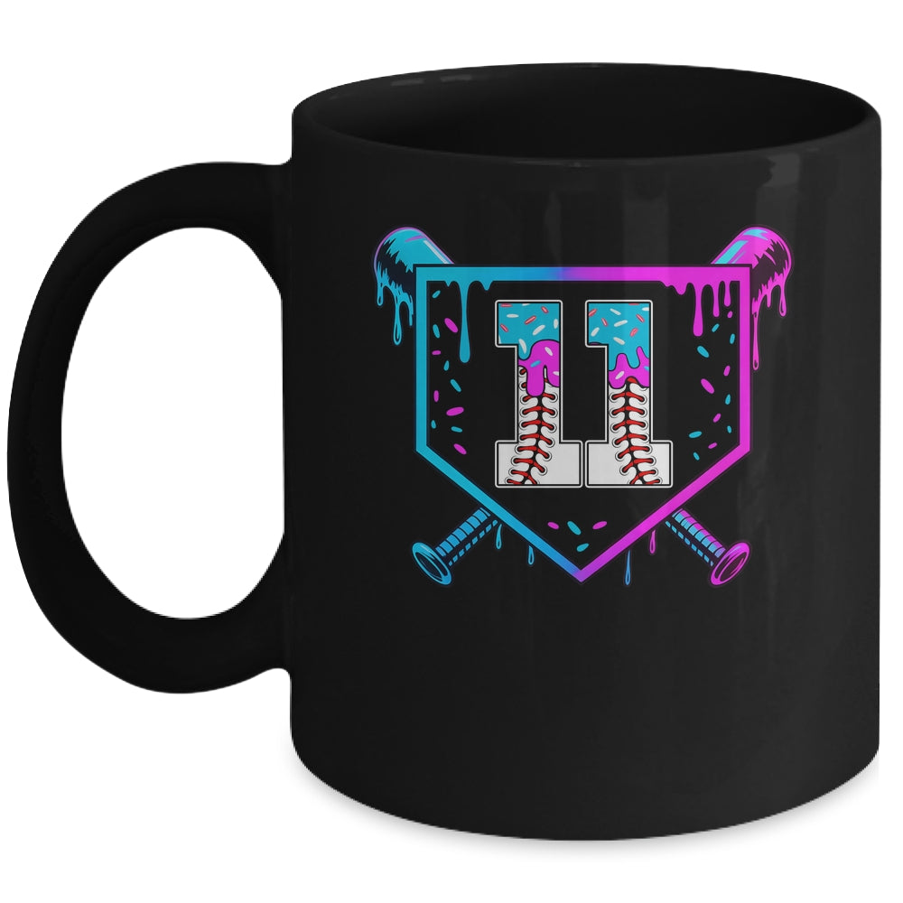 Baseball 11th Birthday Ice Cream Drip 11 Year Old Birthday Boy Mug | siriusteestore