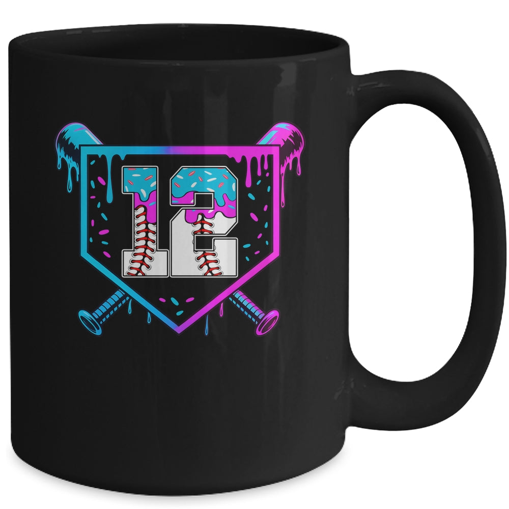 Baseball 12th Birthday Ice Cream Drip 12 Year Old Birthday Boy Mug | siriusteestore