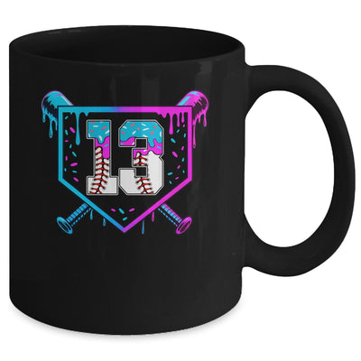 Baseball 13th Birthday Ice Cream Drip 13 Year Old Birthday Boy Mug | siriusteestore