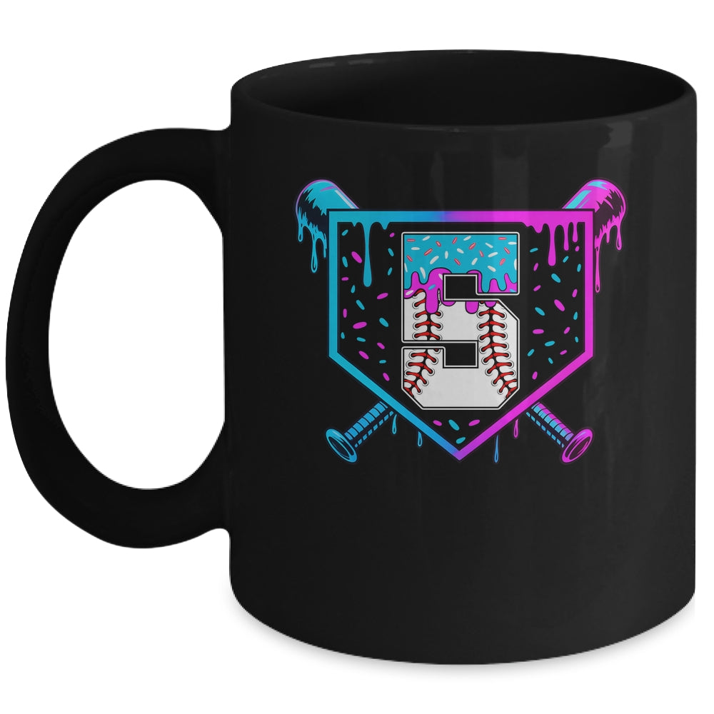 Baseball 5th Birthday Ice Cream Drip 5 Year Old Birthday Boy Mug | siriusteestore