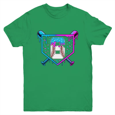 Baseball 6th Birthday Ice Cream Drip 6 Year Old Birthday Boy Youth Shirt | siriusteestore