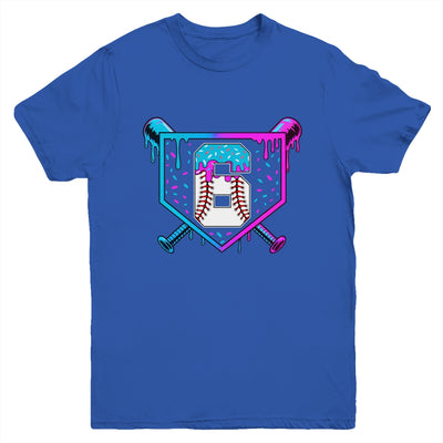 Baseball 6th Birthday Ice Cream Drip 6 Year Old Birthday Boy Youth Shirt | siriusteestore