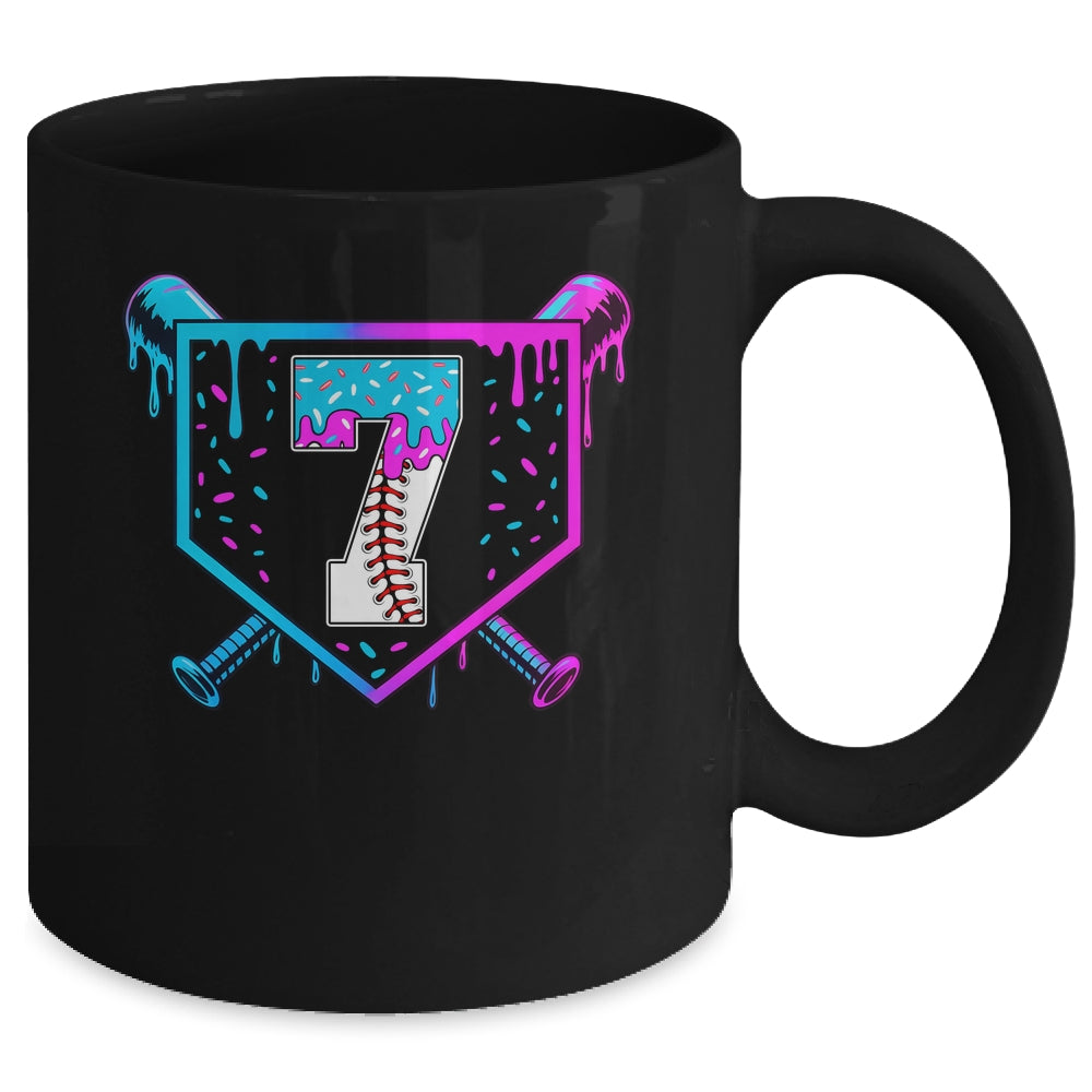 Baseball 7th Birthday Ice Cream Drip 7 Year Old Birthday Boy Mug | siriusteestore
