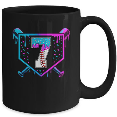 Baseball 7th Birthday Ice Cream Drip 7 Year Old Birthday Boy Mug | siriusteestore
