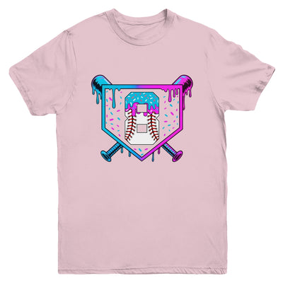 Baseball 8th Birthday Ice Cream Drip 8 Year Old Birthday Boy Youth Shirt | siriusteestore