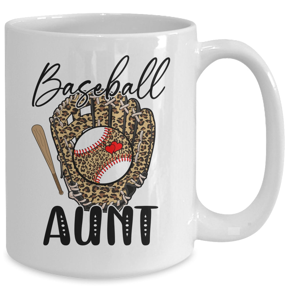 Baseball Aunt Leopard Game Day Women Lover Mothers Day Mug | siriusteestore