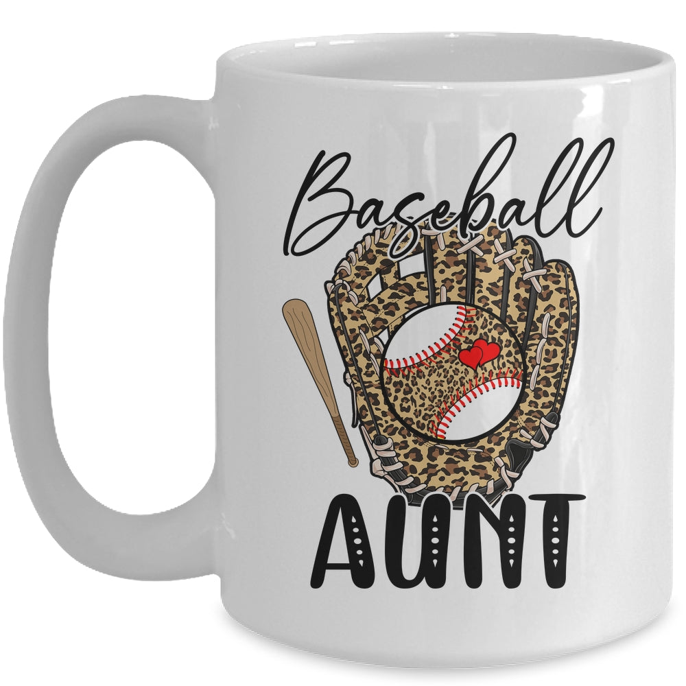 Baseball Aunt Leopard Game Day Women Lover Mothers Day Mug | siriusteestore