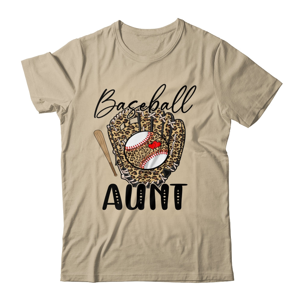 Baseball Aunt Leopard Game Day Women Lover Mothers Day Shirt & Tank Top | siriusteestore