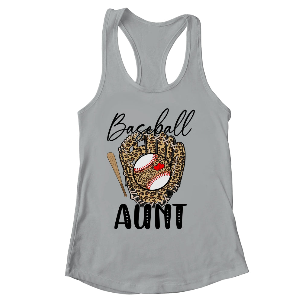 Baseball Aunt Leopard Game Day Women Lover Mothers Day Shirt & Tank Top | siriusteestore