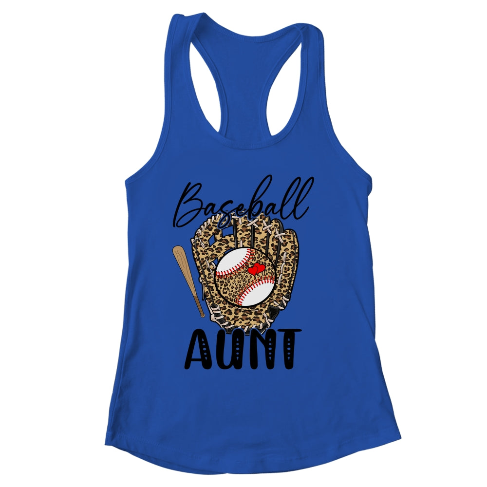 Baseball Aunt Leopard Game Day Women Lover Mothers Day Shirt & Tank Top | siriusteestore