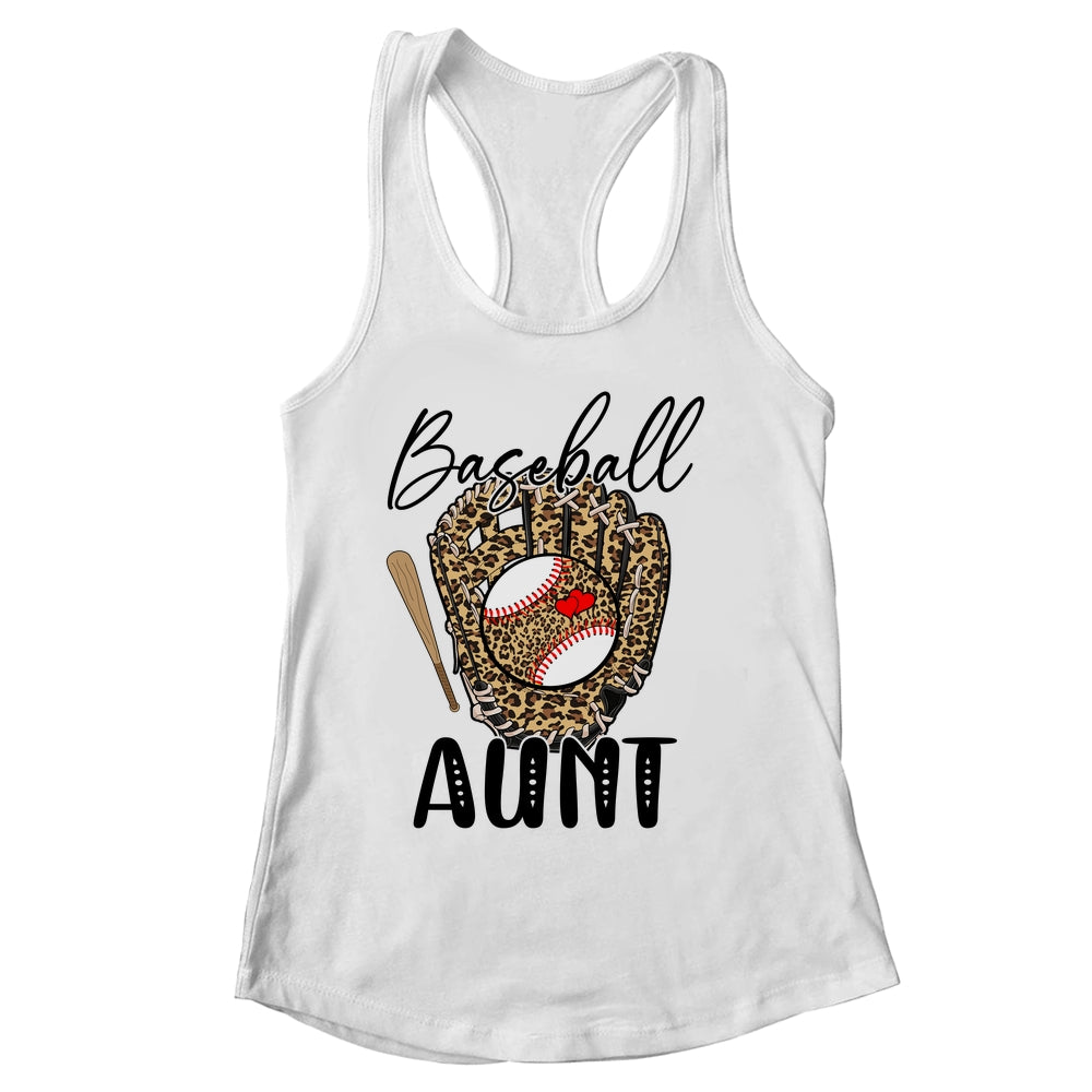 Baseball Aunt Leopard Game Day Women Lover Mothers Day Shirt & Tank Top | siriusteestore