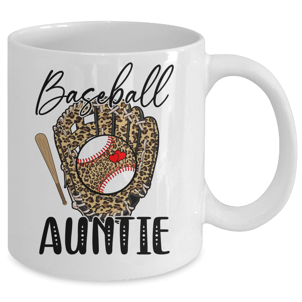 Baseball Auntie Leopard Game Day Women Lover Mothers Day Mug | siriusteestore