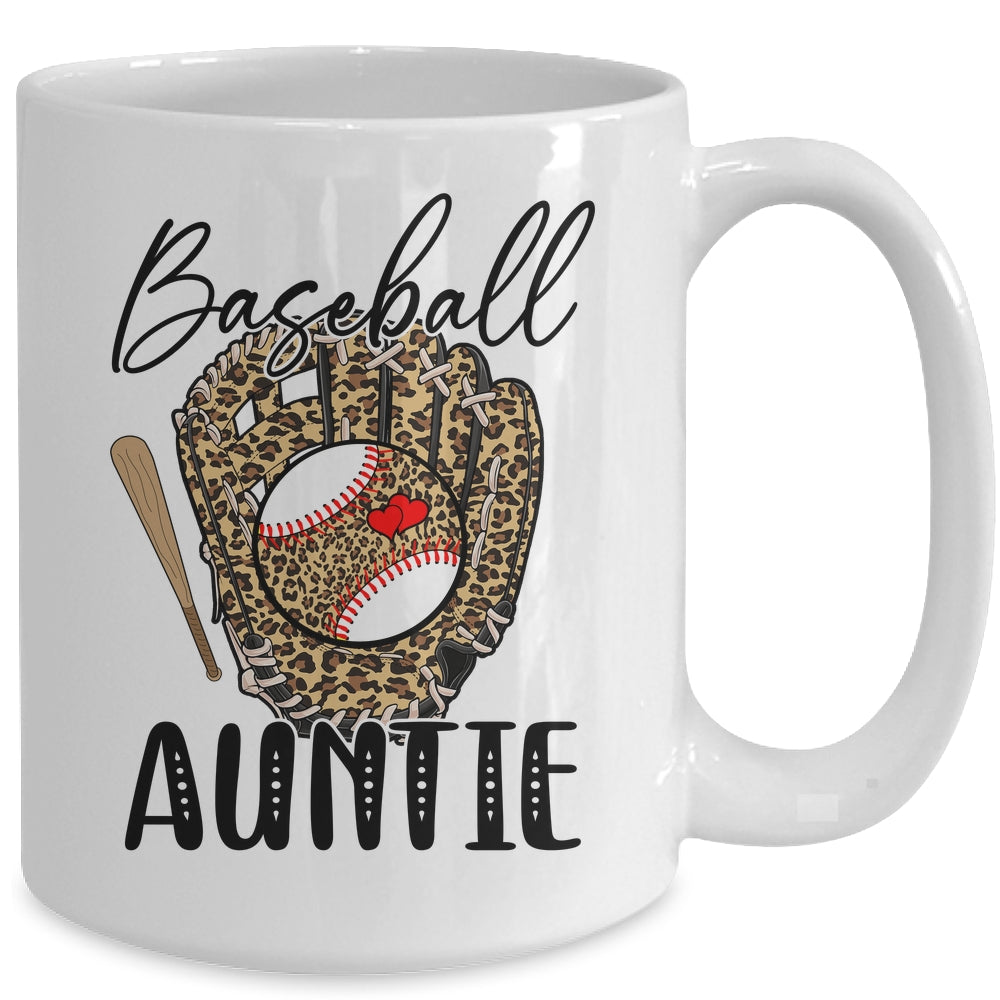 Baseball Auntie Leopard Game Day Women Lover Mothers Day Mug | siriusteestore