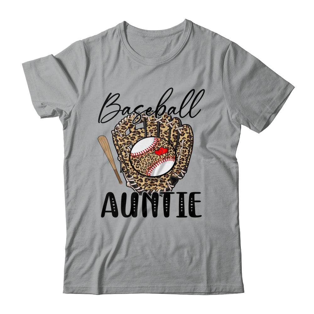 Baseball Auntie Leopard Game Day Women Lover Mothers Day Shirt & Tank Top | siriusteestore